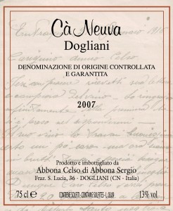 Dogliani docg 2007 Cà Neuva Dogliani docg 2007 Cà Neuva