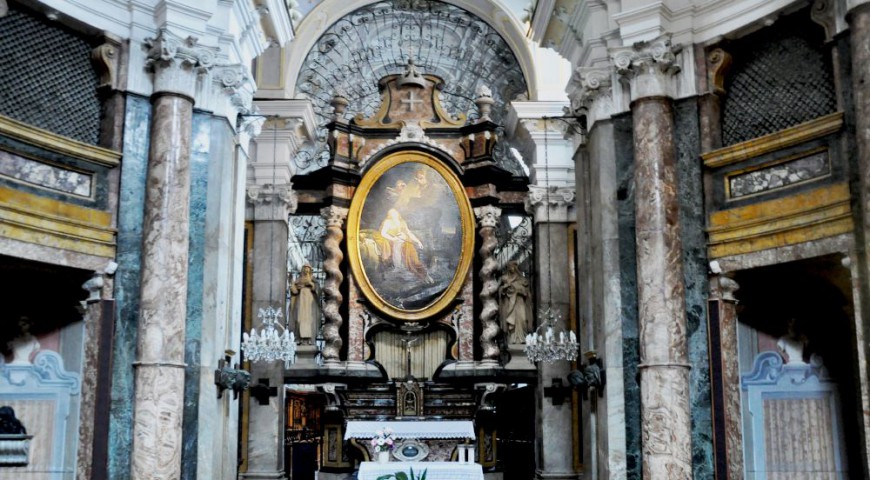 Altarpiece painted by Giovanni Battista Biscarra in 1825 and placed above the altar