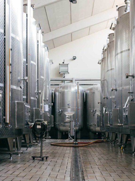 Le vasche inox ed i locali di vinificazione