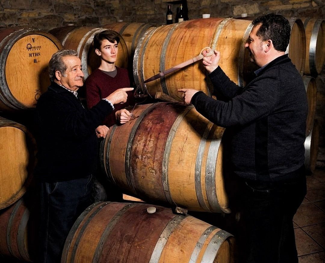 In the winery, it's possible to meet three generations of producers