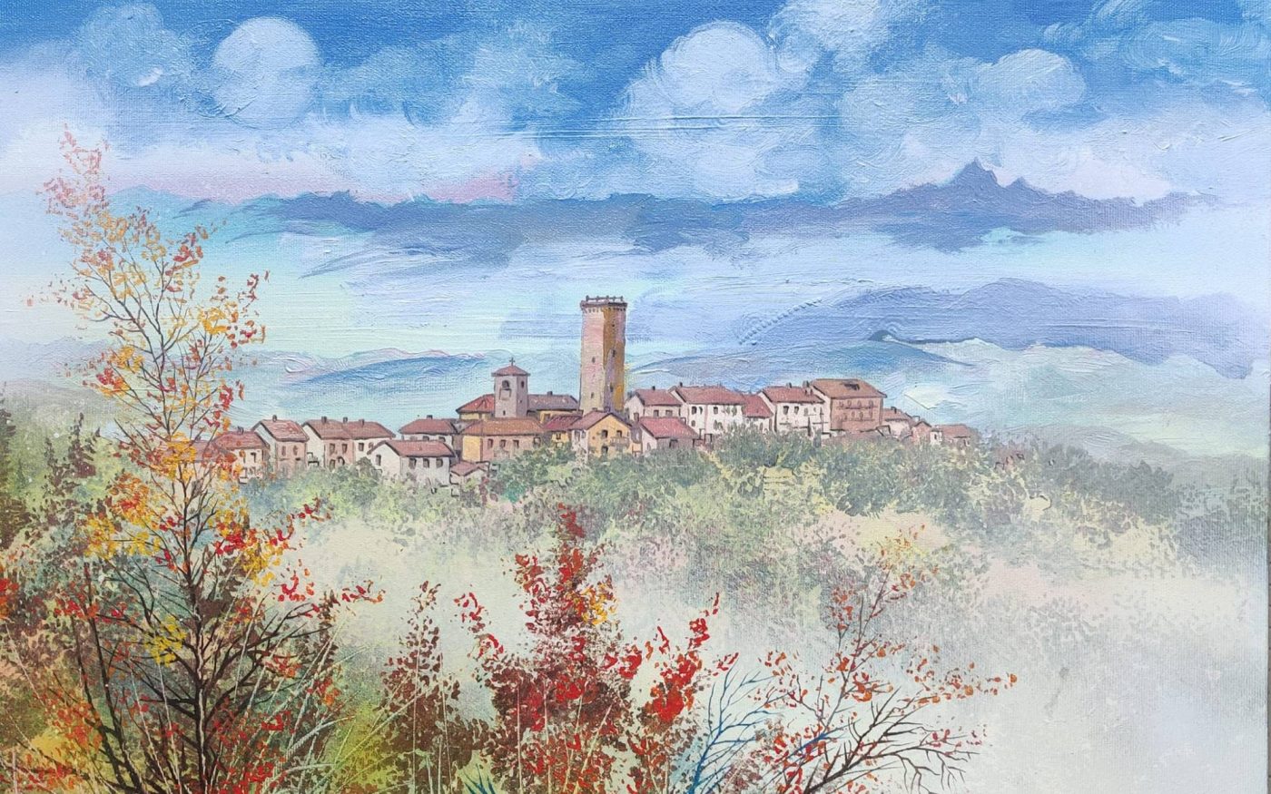 Le Langhe viste dall'artista Luigi Carbone
