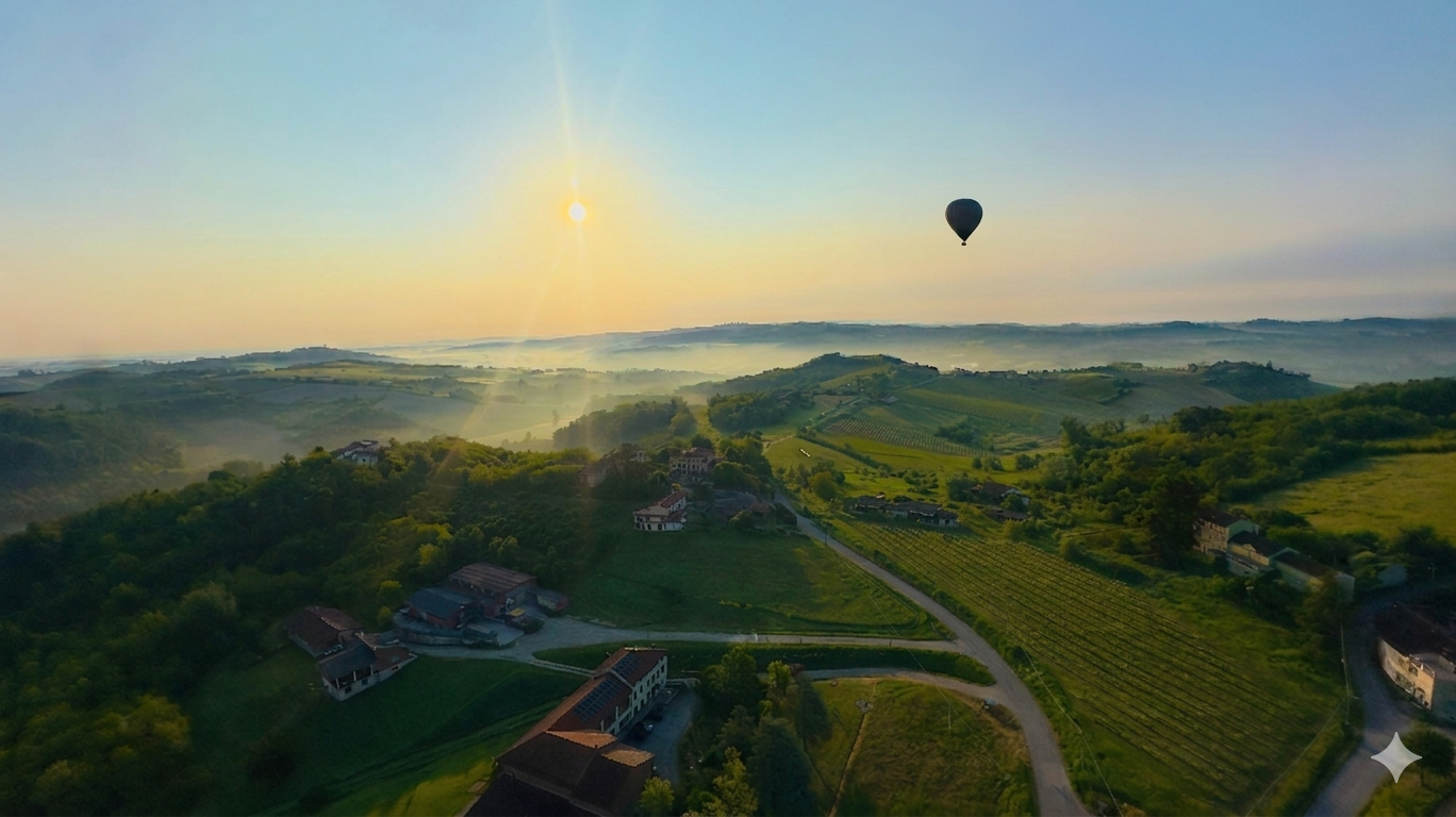 Aeronord - Alba tra le colline delle Langhe